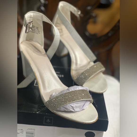 David’s Bridal open toe heels with rhinestones - Picture 4 of 4